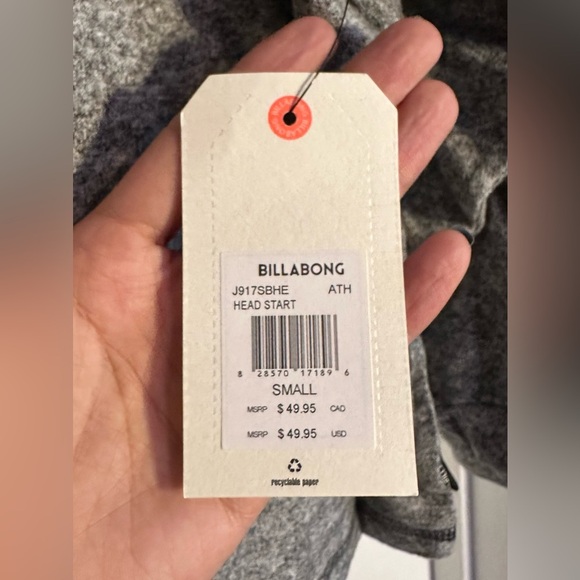 NWT Billabong Head Start SO Soft Boxy Fit Fleece Gray Top Small - Picture 6 of 13